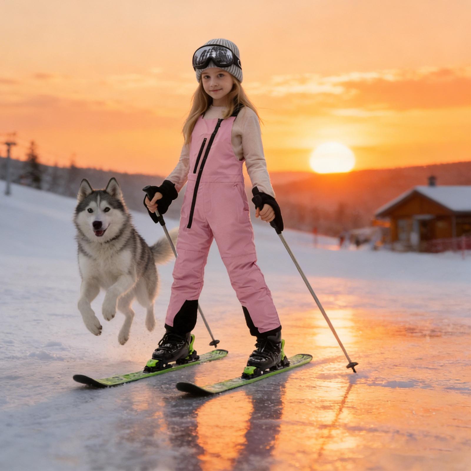 Outdoor Adventure Girls - Kids Winter Snowsuit Overalls, Waterproof Insulated