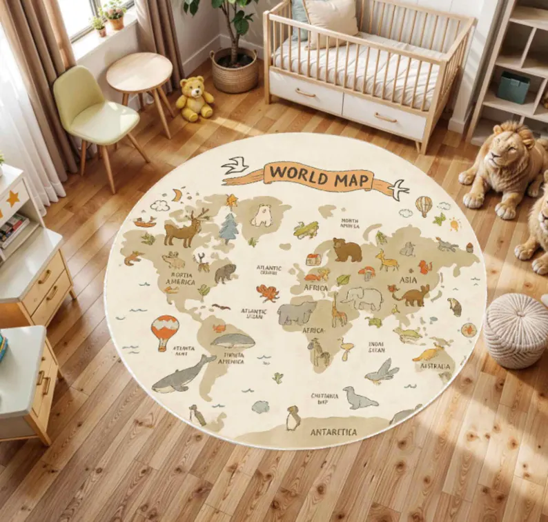 Roadway Toddler Room Round Rug - Outdoor Adventure For Toddlers incelemesi ve fiyatı