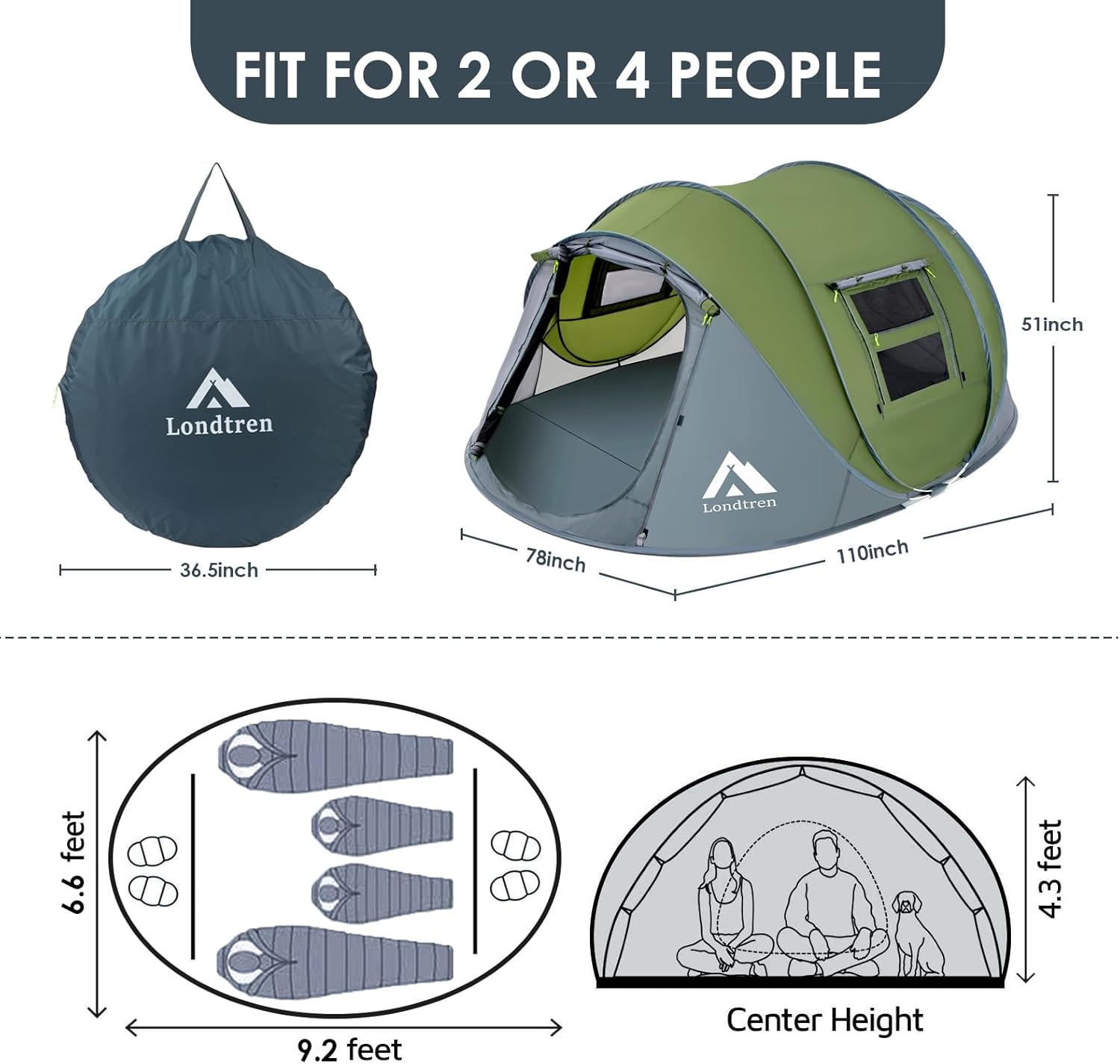 4 Person Instant Pop Up Tent f - Outdoor Adventure Images incelemesi ve fiyatı