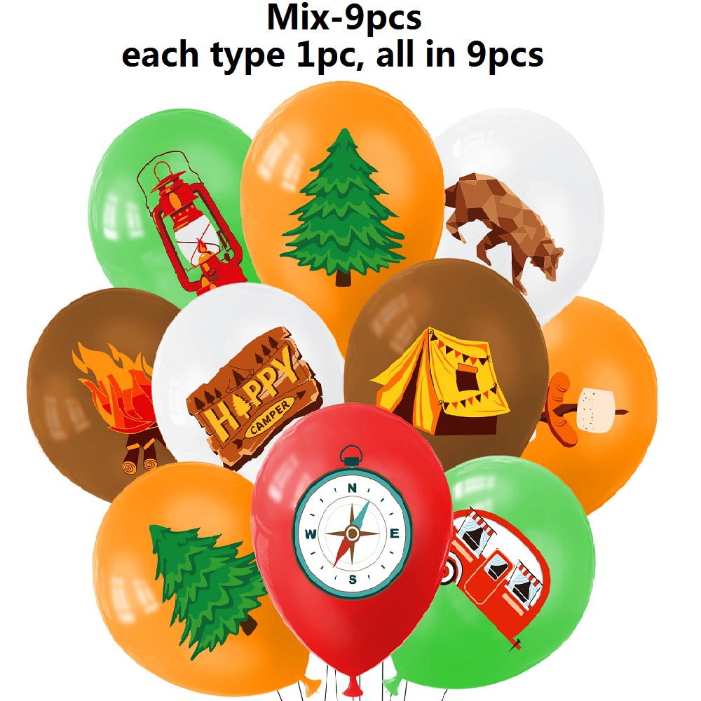 9pcs Happy Camping Balloon, Ou - Outdoor Adventure Girls incelemesi ve fiyatı