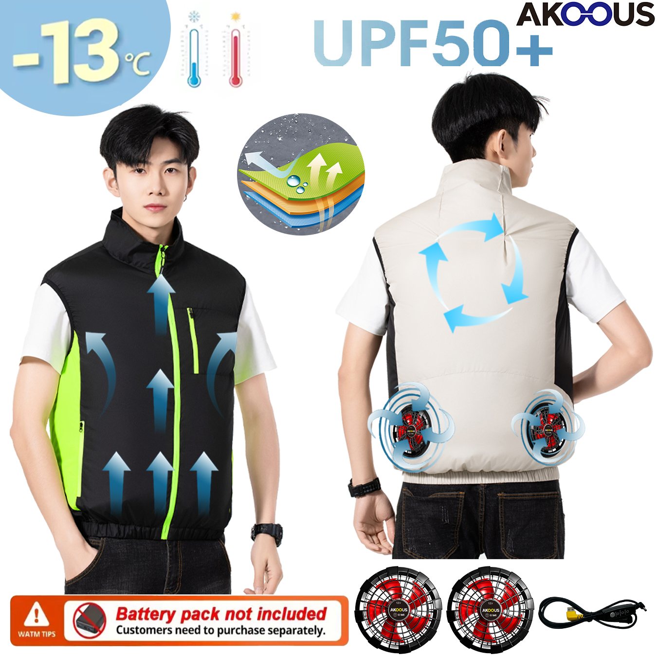 12V 5V USB Cooling Fan Vest Me - Outdoor Adventure Clothing incelemesi ve fiyatı